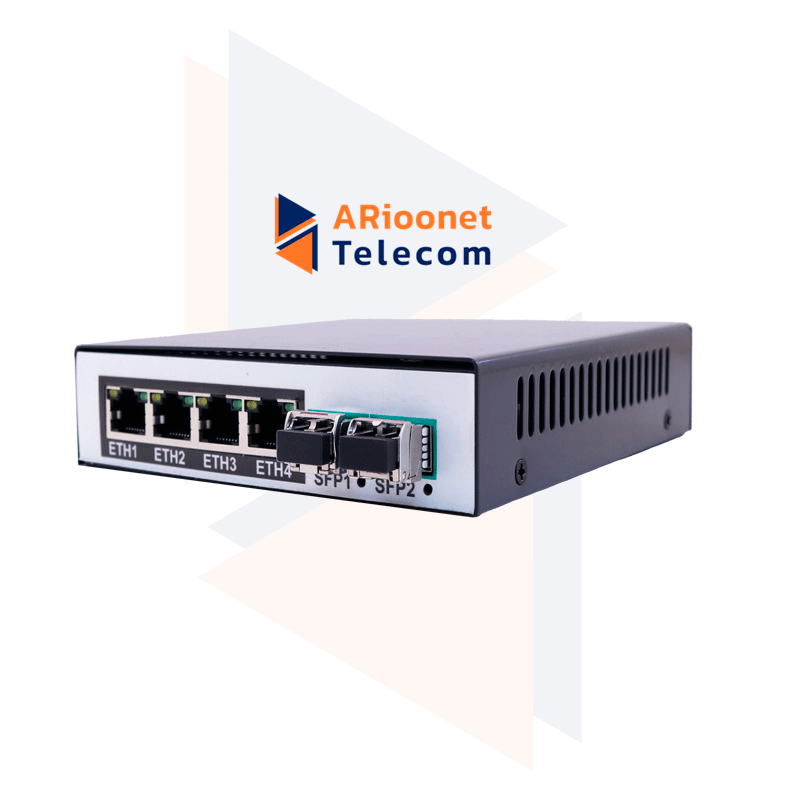 سوئیچ 4 پورت PoE آریونت AR-SWP4-2S با 2 پورت SFP گیگابیتی