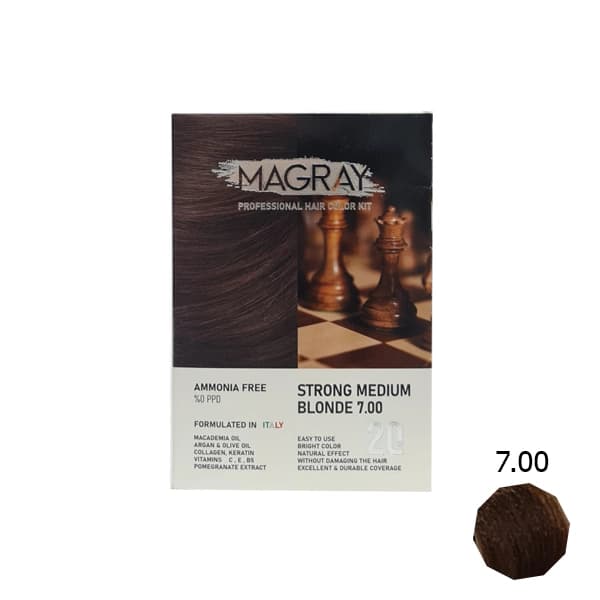 کیت رنگ مو بدون آمونیاک ماگرای شماره 7.00 بلوند متوسط قوی