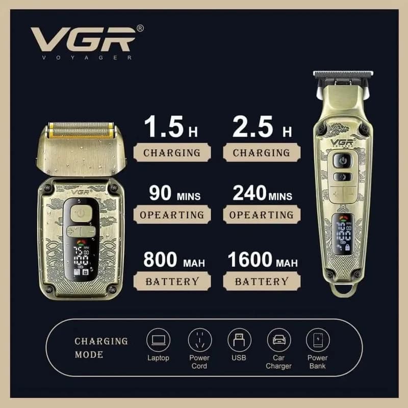 ست ماشین اصلاح 2 کاره خطزن و شیور وی جی آر مدل VGR V-641 — تصویر ۴