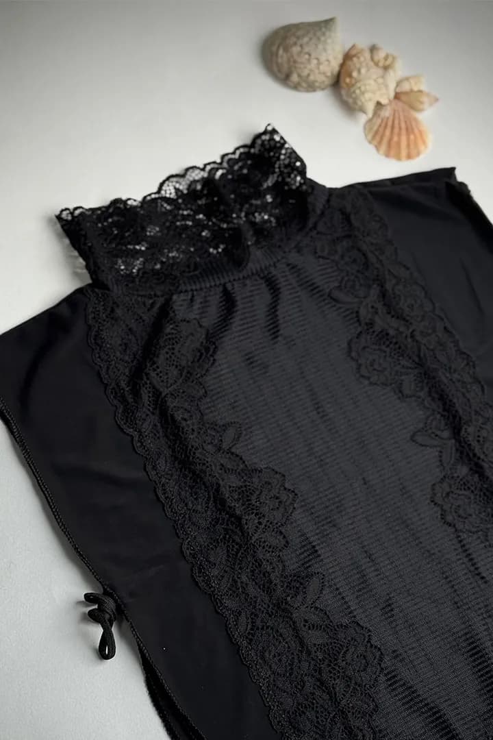 یقه حجاب گیپور مشکی