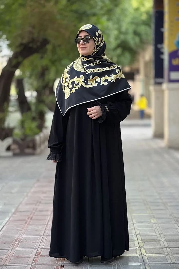 مانتو عبایی الیزه مدل ماهرخ رنگ مشکی