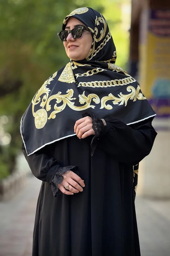 مانتو عبایی الیزه مدل ماهرخ رنگ مشکی — تصویر ۳