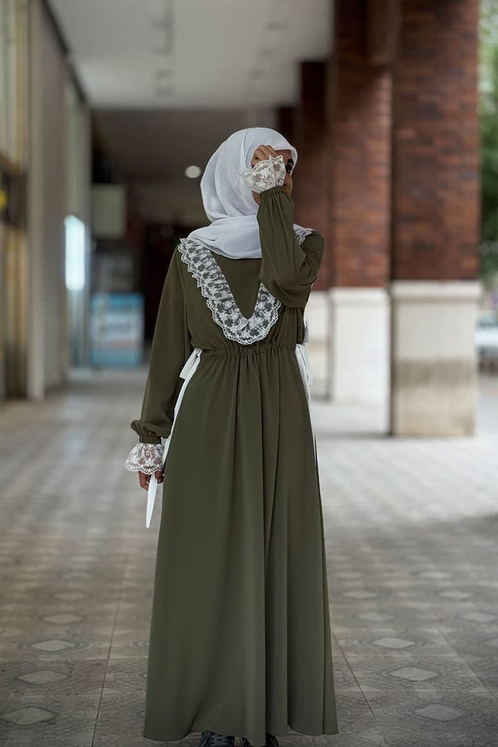 مانتو پیراهنی سوسن سبز صدری