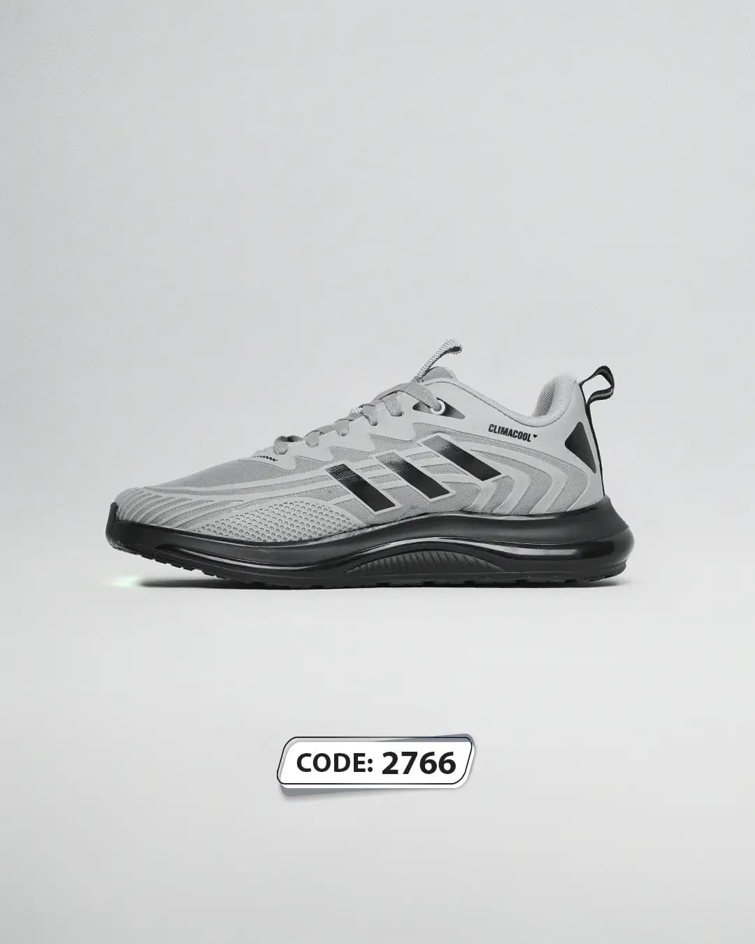 کتونی آدیداس طوسی زیره مشکی CLIMACOOL (کد 2766) — تصویر ۳