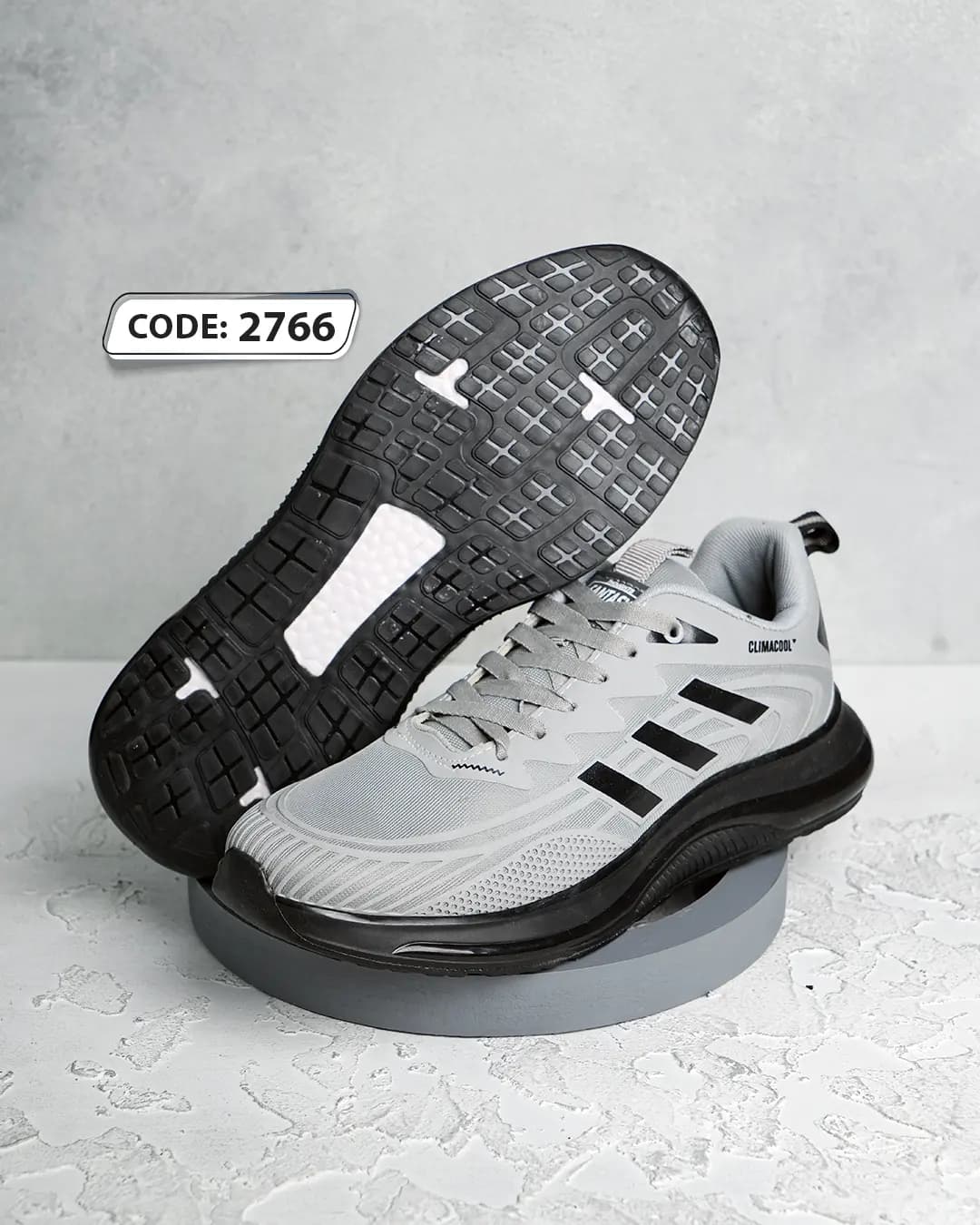 کتونی آدیداس طوسی زیره مشکی CLIMACOOL (کد 2766)