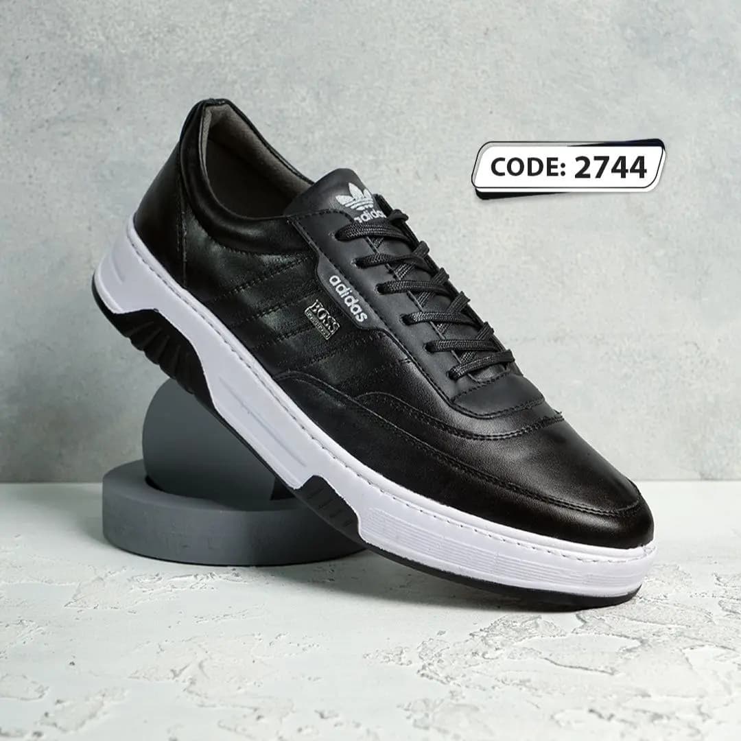 کتونی بنددار مشکی زیره سفید مشکی BOSS (کد 2744) — تصویر ۳