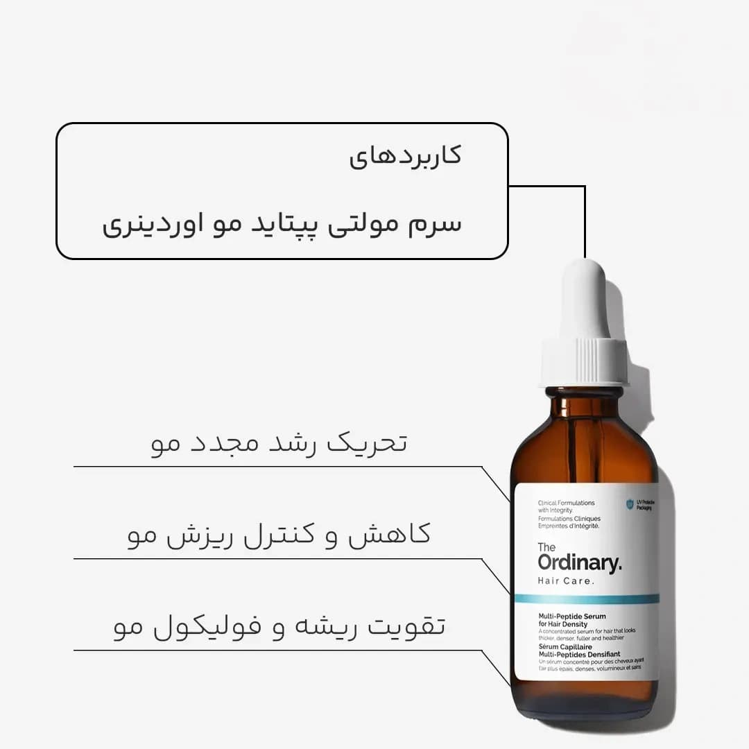سرم مولتی پپتید پرپشت کننده و ضخیم کننده مو اوردینری 60 میلی لیتر — تصویر ۳