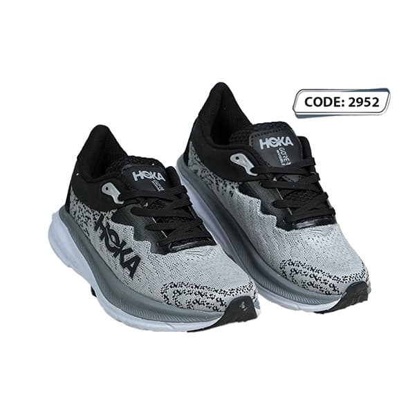 کتونی طوسی مشکی زیره سفید HOKA ( کد 2952) — تصویر ۳