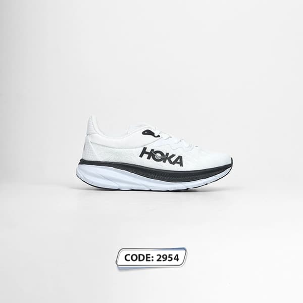 کتونی سفید زیره مشکی سفید HOKA (کد 2954)