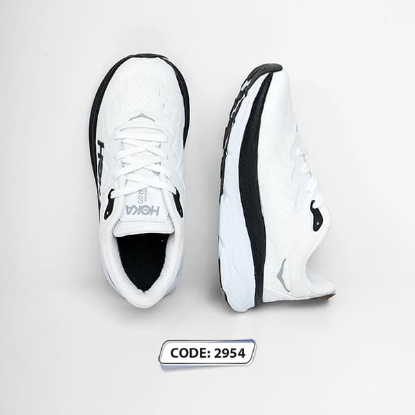 کتونی سفید زیره مشکی سفید HOKA (کد 2954) — تصویر ۲