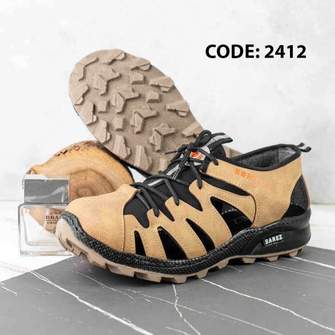 کفش تابستانی سوراخدار عسلی (کد 2412)