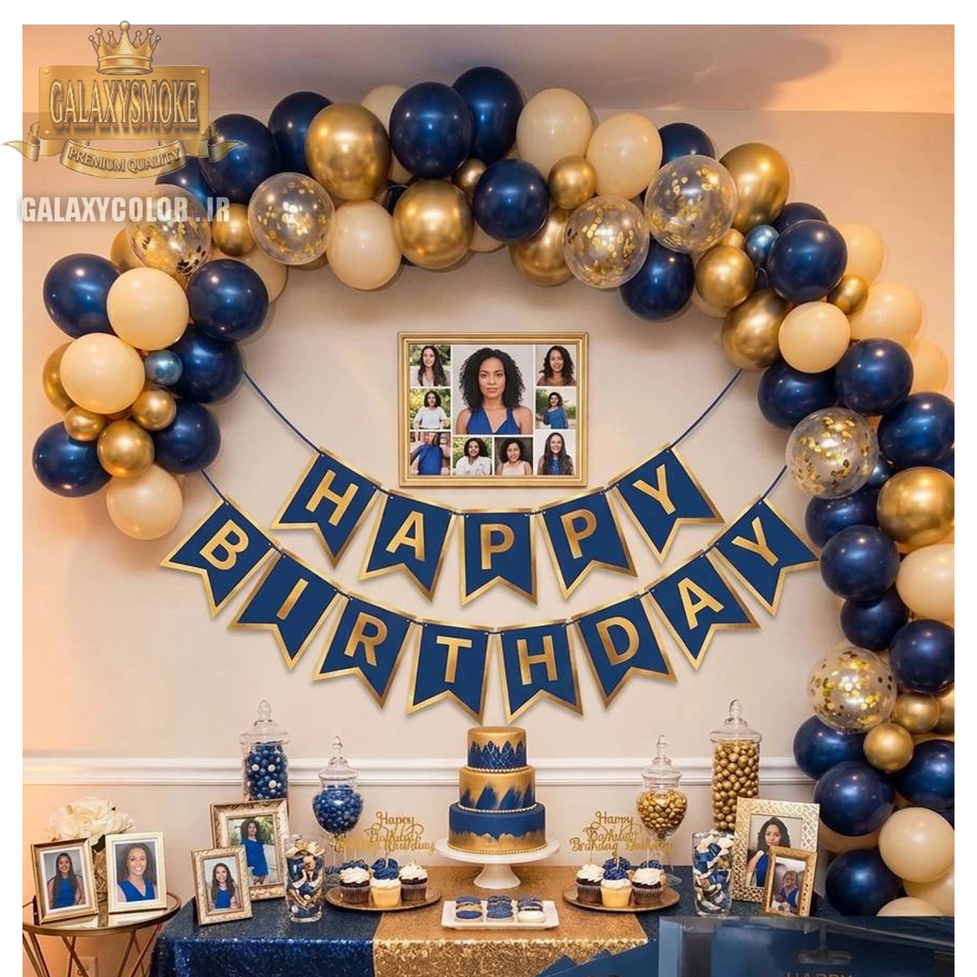 ریسه تولدی طلاکوب Happy birthday یاسی ( 8 رنگ ) — تصویر ۷