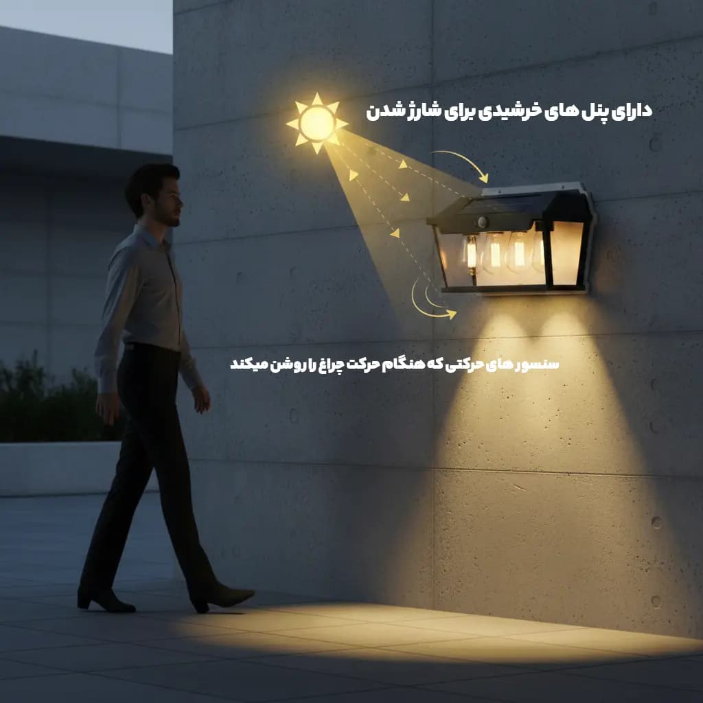 چراغ خورشیدی مدل HW-999- 4w — تصویر ۵