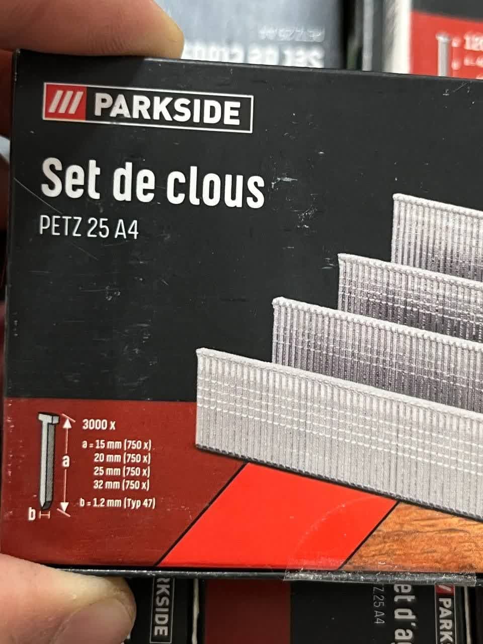 میخ منگنه و میخکوب پارکساید مدل PETZ 25 A4 سایز 15 تا 32 میل (3000عددی) — تصویر ۳
