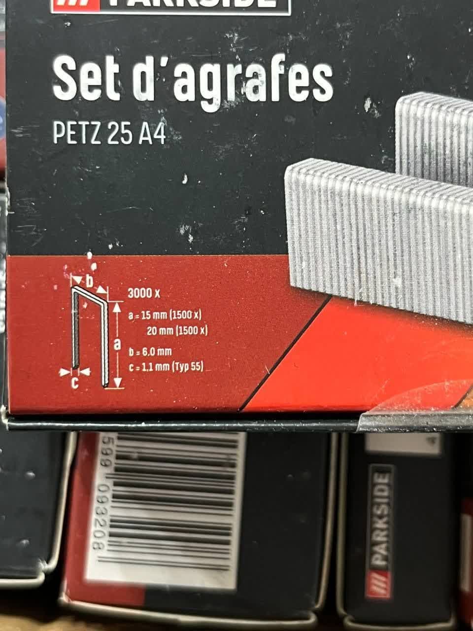 منگنه منگنه کوب پارکساید مدل PETZ 25 A4 سایز15 و 20 میل (3000عددی) — تصویر ۴