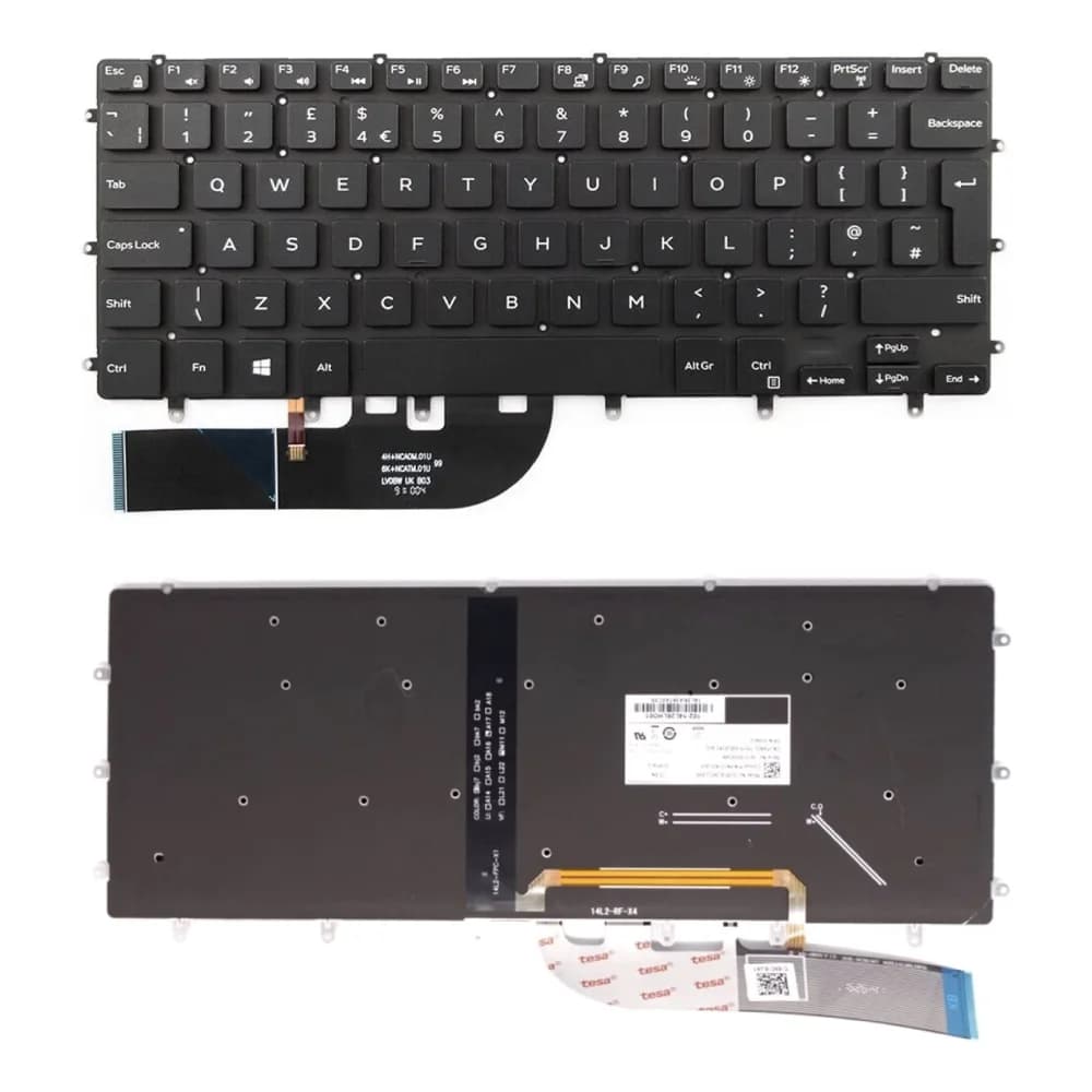 کیبورد DELL XPS 9550 مشکی بدون فریم و اینتر کوچک