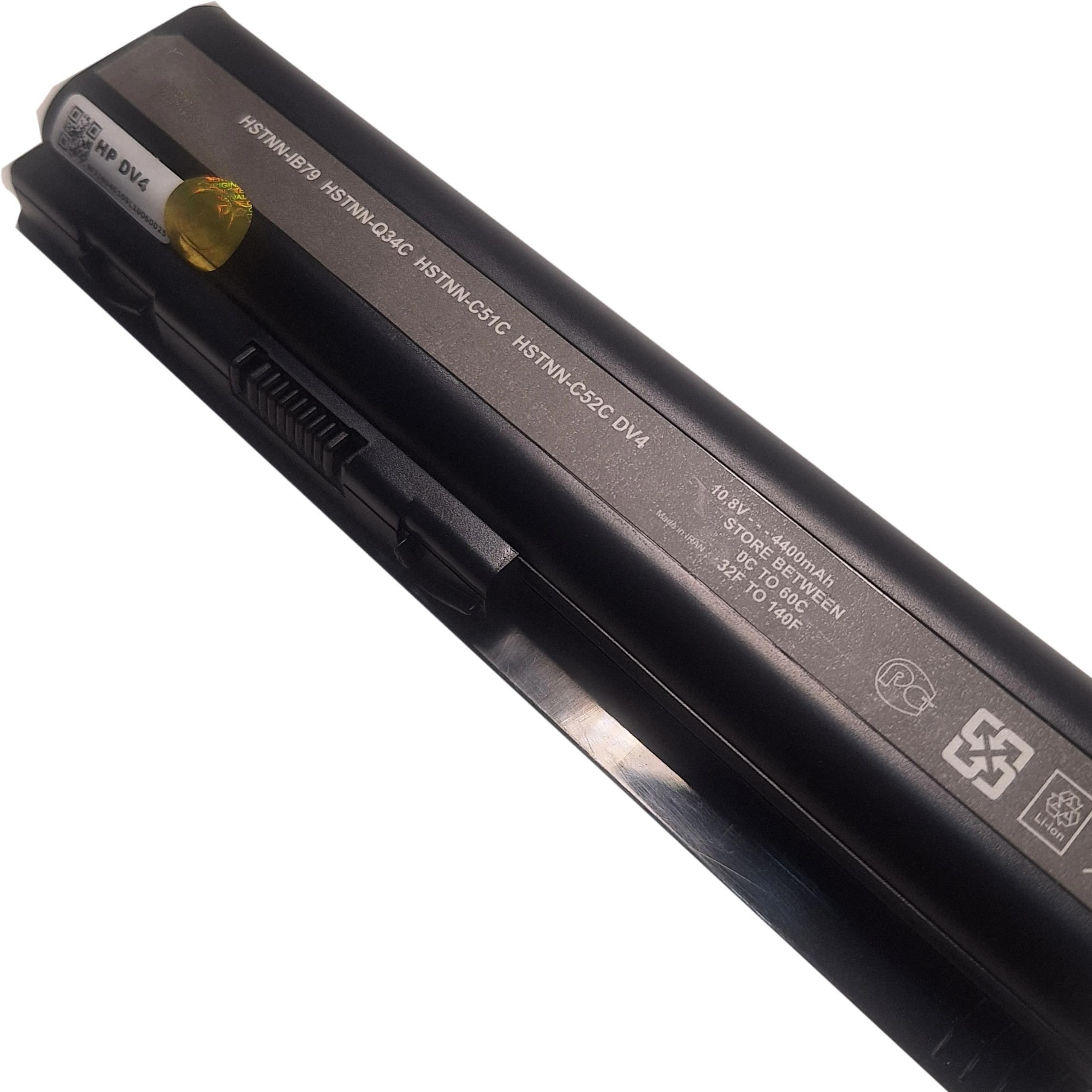 باتری لپ تاپ HP DV4 با ظرفیت 4400 میلی‌آمپر (6 سلول)