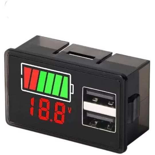 ماژول نمایشگر شارژ باتری 30-8 ولت روپنلی با دو خروجی USB