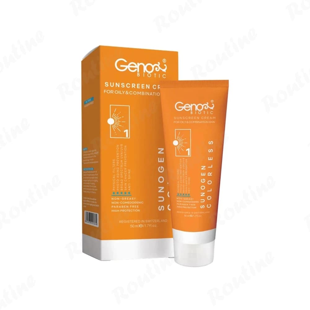 کرم ضد آفتاب ژنوبایوتیک SPF 50 بی رنگ — تصویر ۲