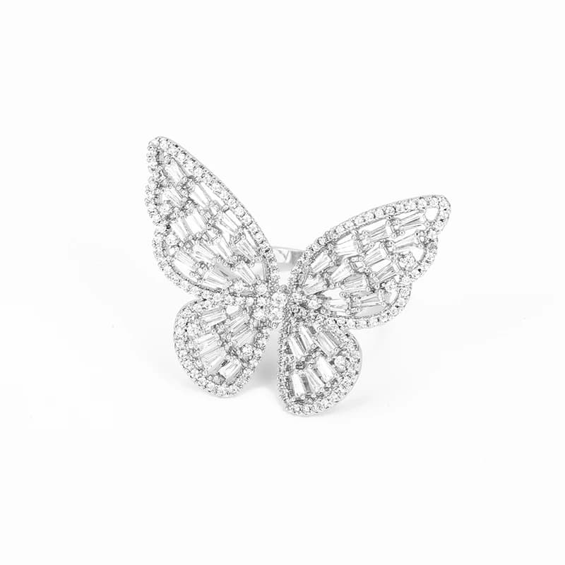 انگشتر زنانه طرح پروانه کد R3005 — تصویر ۲