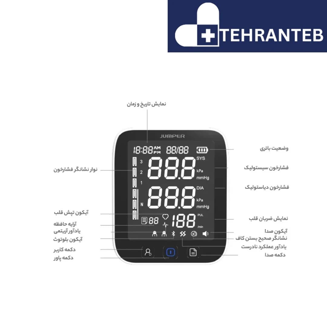 فشارسنج دیجیتال جامپر مدل JPD-HA121 — تصویر ۲