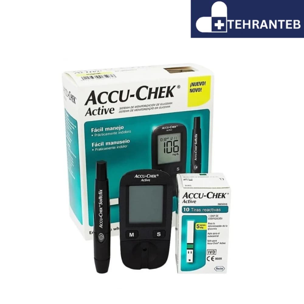دستگاه قند خون اکتیو با 25 عدد نوار تست Accu-chek Active — تصویر ۳