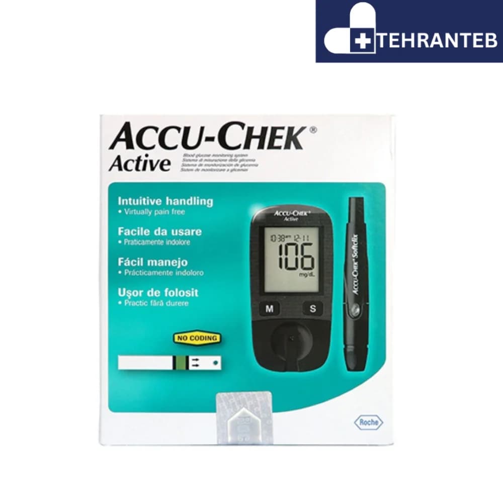 دستگاه قند خون اکتیو با 25 عدد نوار تست Accu-chek Active