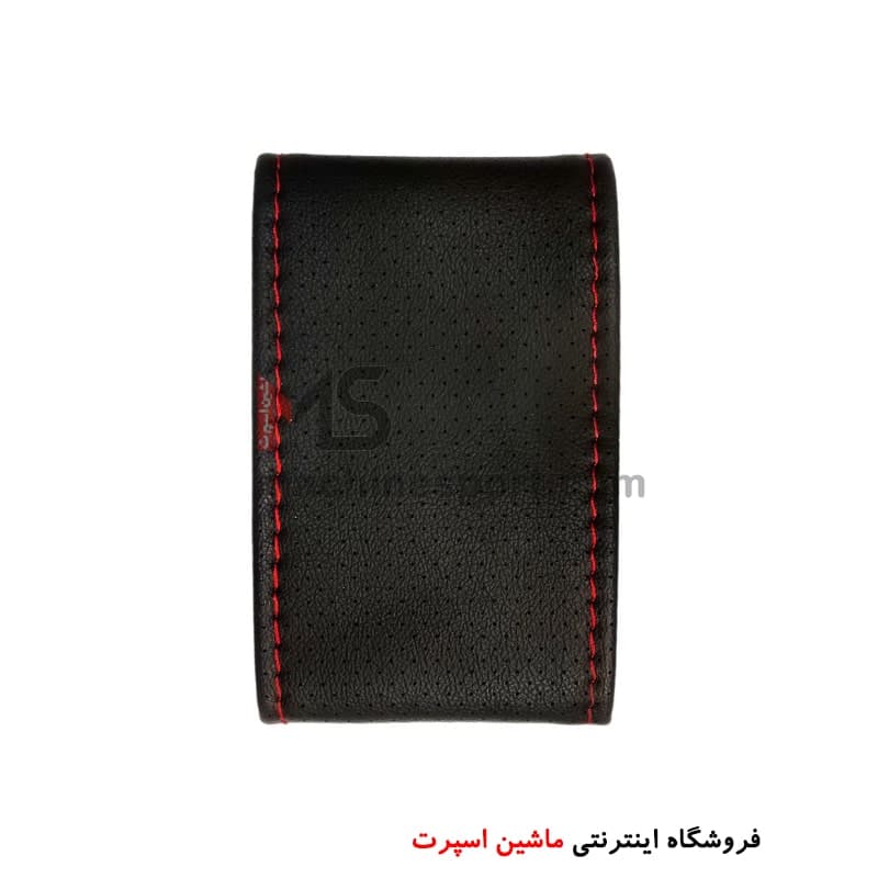 دور فرمان مشکی سوزنی با دوخت قرمز