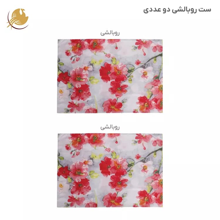 ست روبالشی نخ پنبه مدل گل شقایق — تصویر ۲