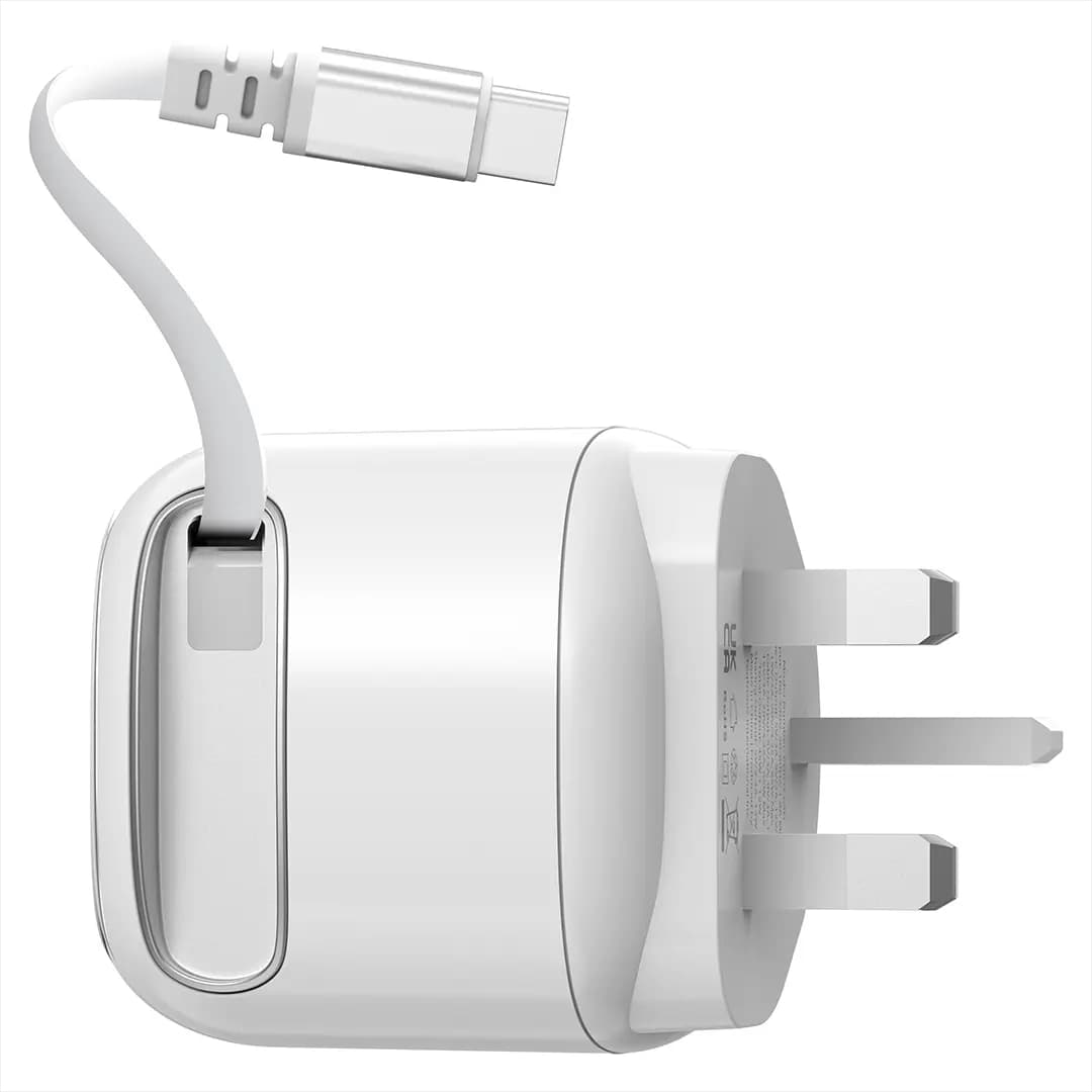 شارژر دیواری پرودو مدل Porodo Ayuon Mini Travel Charger PD 65W | شارژر 65 وات با کابل Type-C جمع‌شونده — تصویر ۲