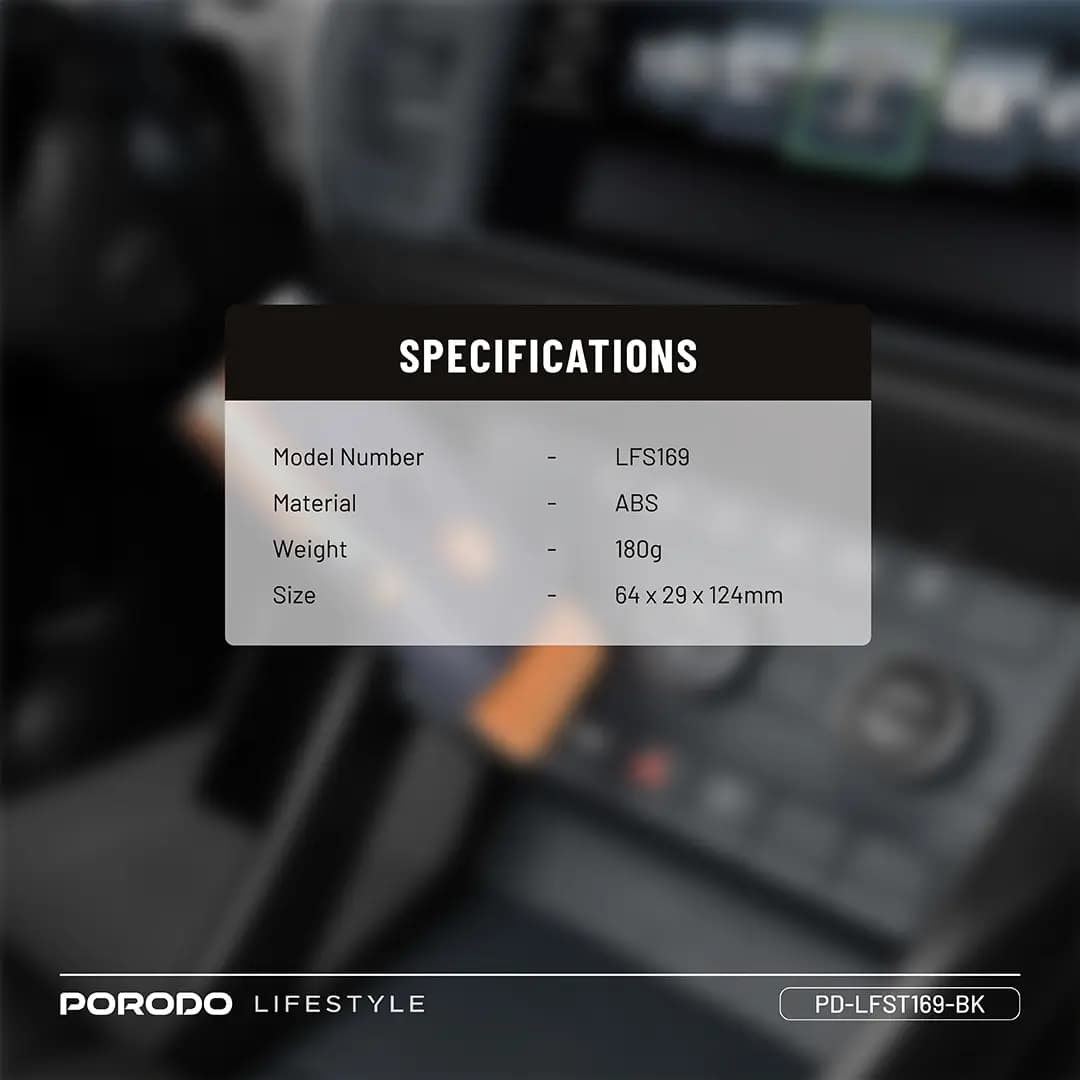 کیت اضطراری خودرو پرودو مدل Porodo Vehicle Emergency Safety Kit | ابزار نجات، چکش شیشه‌شکن و ست تمیزکاری خودرو — تصویر ۲