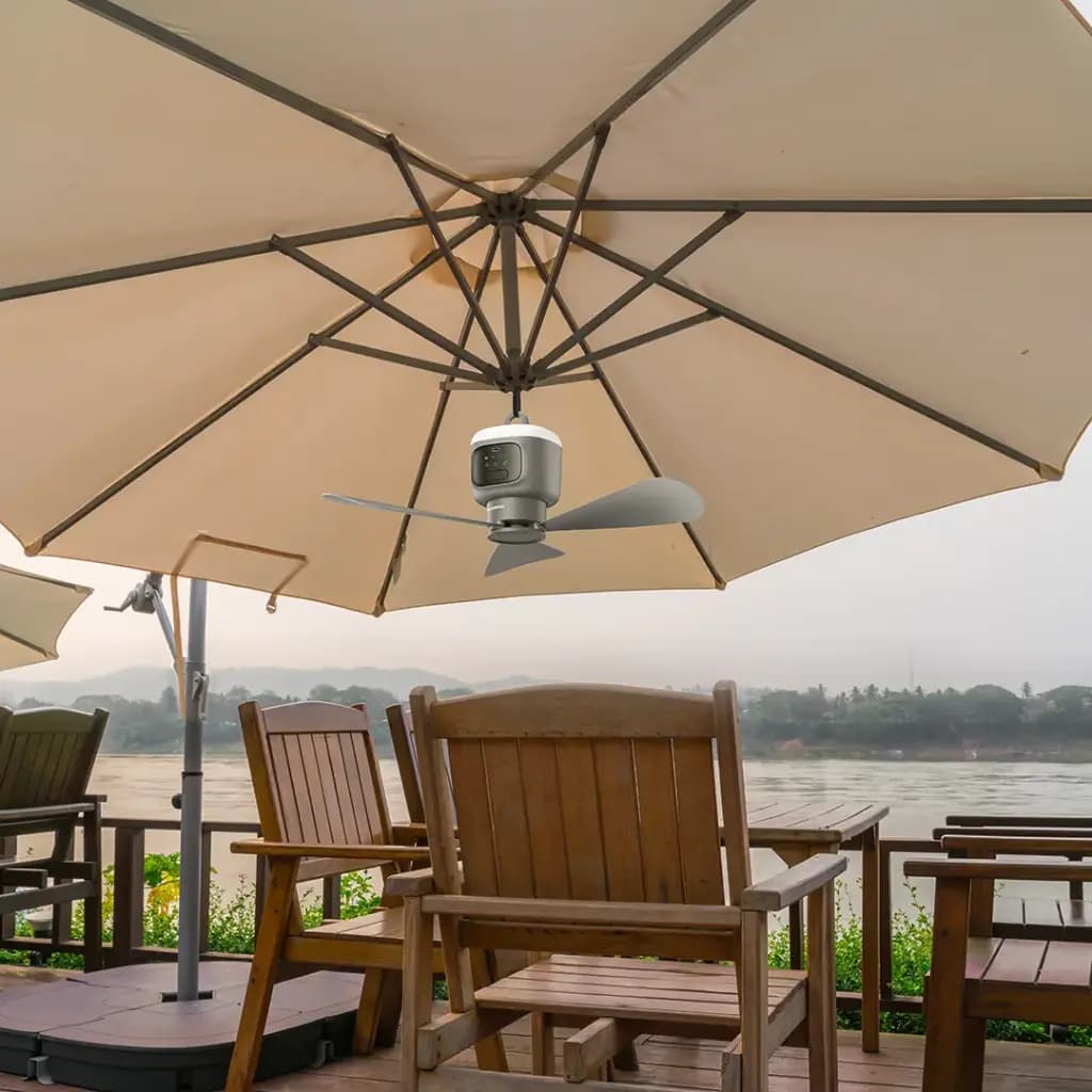 پنکه سقفی شارژی کمپینگ پرودو مدل Porodo Lifestyle Camping Rechargeable Ceiling Fan | باتری 12000mAh و ریموت کنترل — تصویر ۷