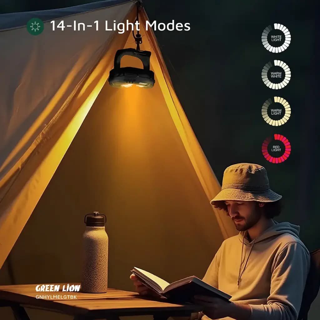 چراغ کار شارژی گرین لاین مدل Green Lion Hyper Lume Working Light 1000LM | چراغ کمپینگ و کارگاهی 1000 لومن — تصویر ۵