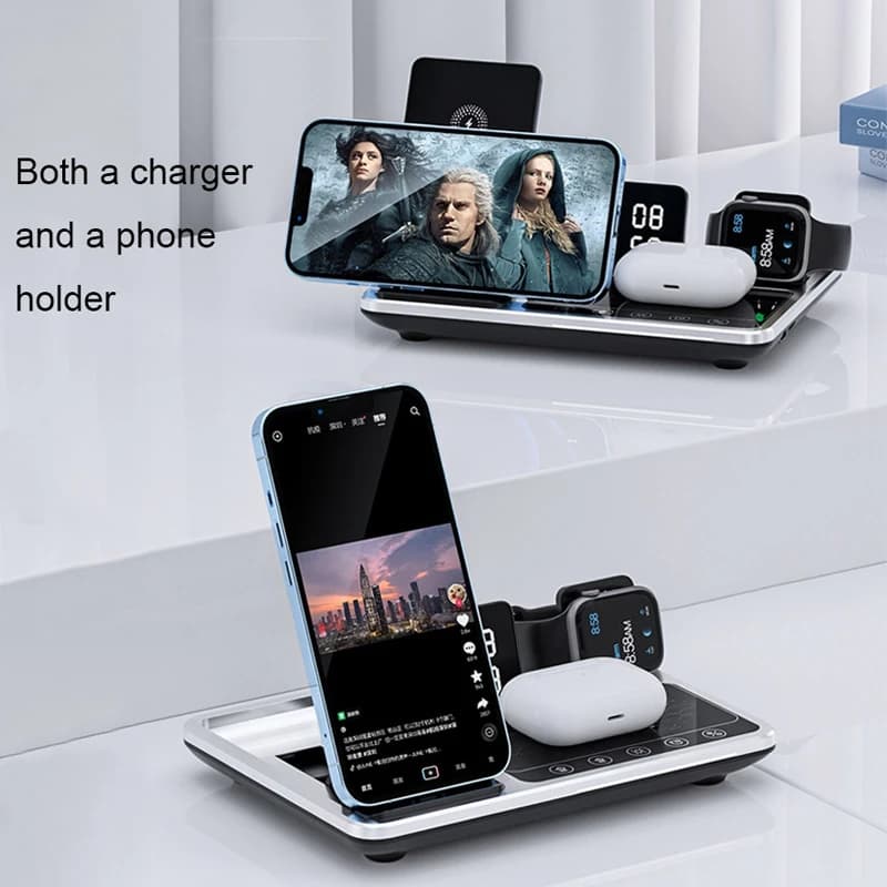 استند شارژ بی سیم 4 در 1 گرین لاین مدل Green Lion 4in1 Wireless Charging Station GN4IN1WCSGY | شارژر وایرلس چندکاره — تصویر ۷