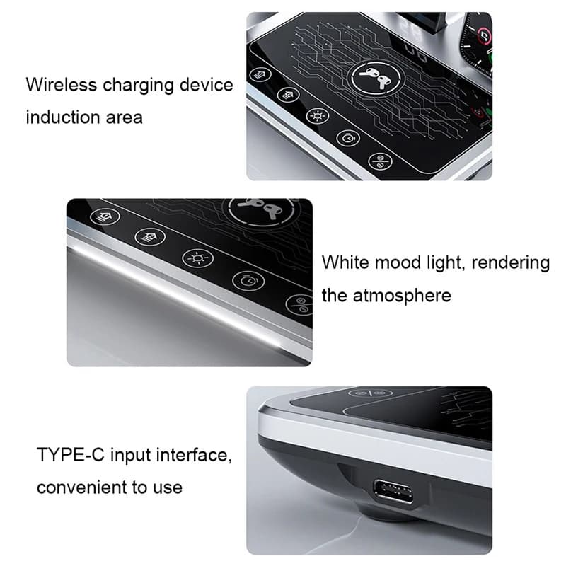 استند شارژ بی سیم 4 در 1 گرین لاین مدل Green Lion 4in1 Wireless Charging Station GN4IN1WCSGY | شارژر وایرلس چندکاره — تصویر ۶