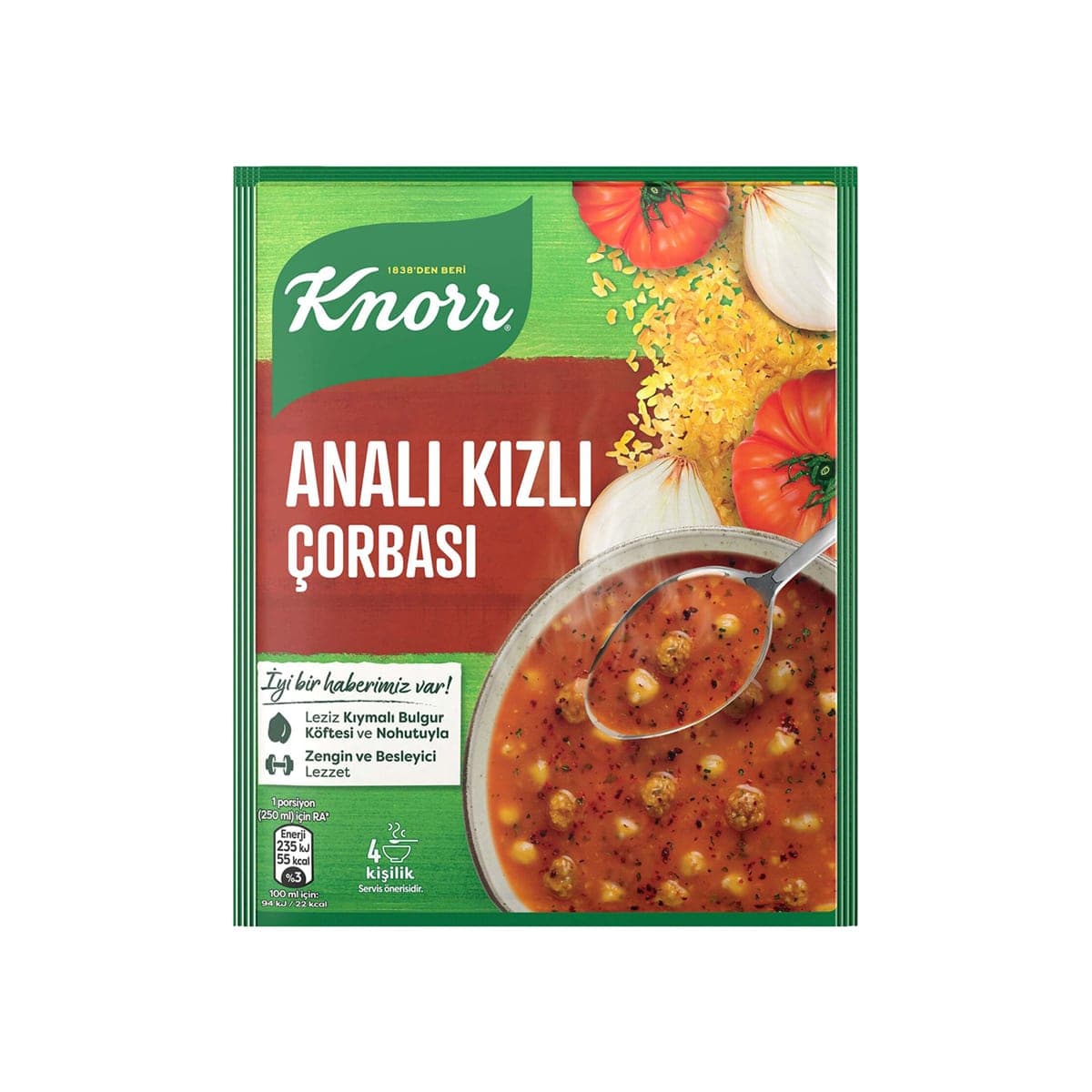 سوپ نیمه آماده گوشت چرخ‌کرده و نخود کنور Anali Kizli وزن 70 گرم
