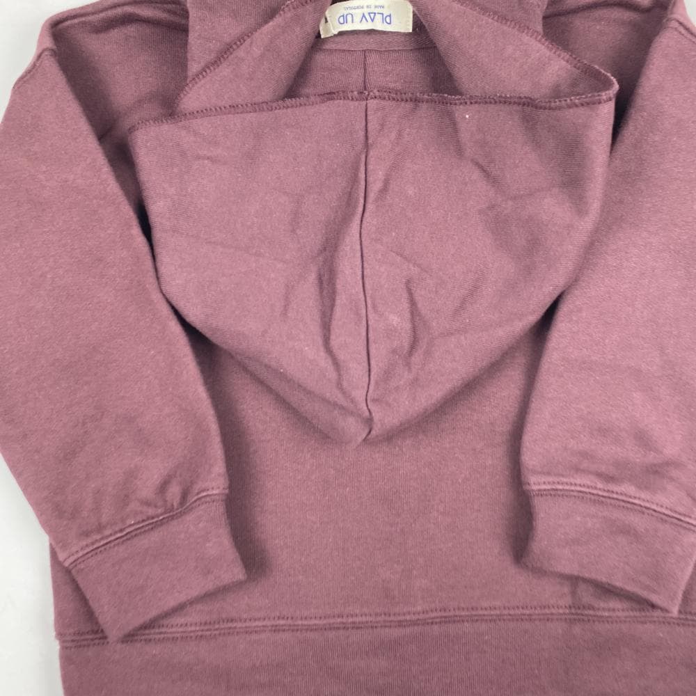 سویشرت پسرانه آستین بلند طرح متن لاتین زیپی کلاه دار قهوه ای رنگ – 3 تا 4 سال — تصویر ۳
