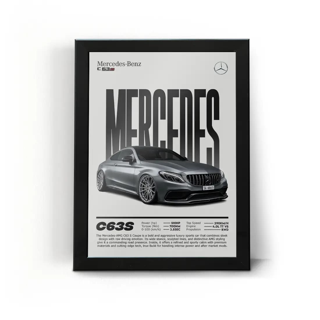 تابلو قاب ماشین مرسدس بنز مدل C63S