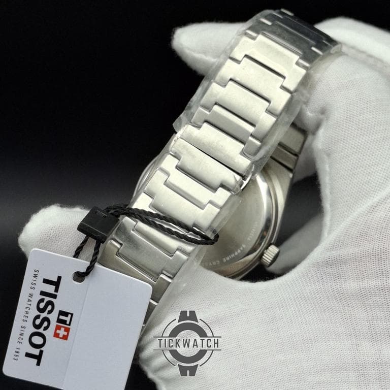 ساعت مردانه تیسوت پی ار ایکس صفحه سفید موتور ژاپن قاب و بند استیل 316 کیفیت مستر TISSOT PRX1853 — تصویر ۵