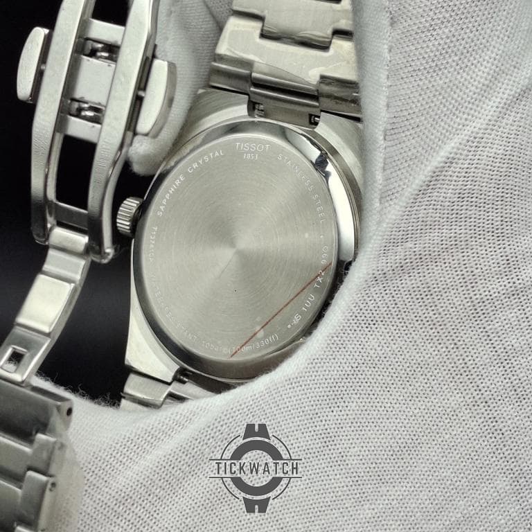 ساعت مردانه تیسوت پی ار ایکس صفحه سفید موتور ژاپن قاب و بند استیل 316 کیفیت مستر TISSOT PRX1853 — تصویر ۶