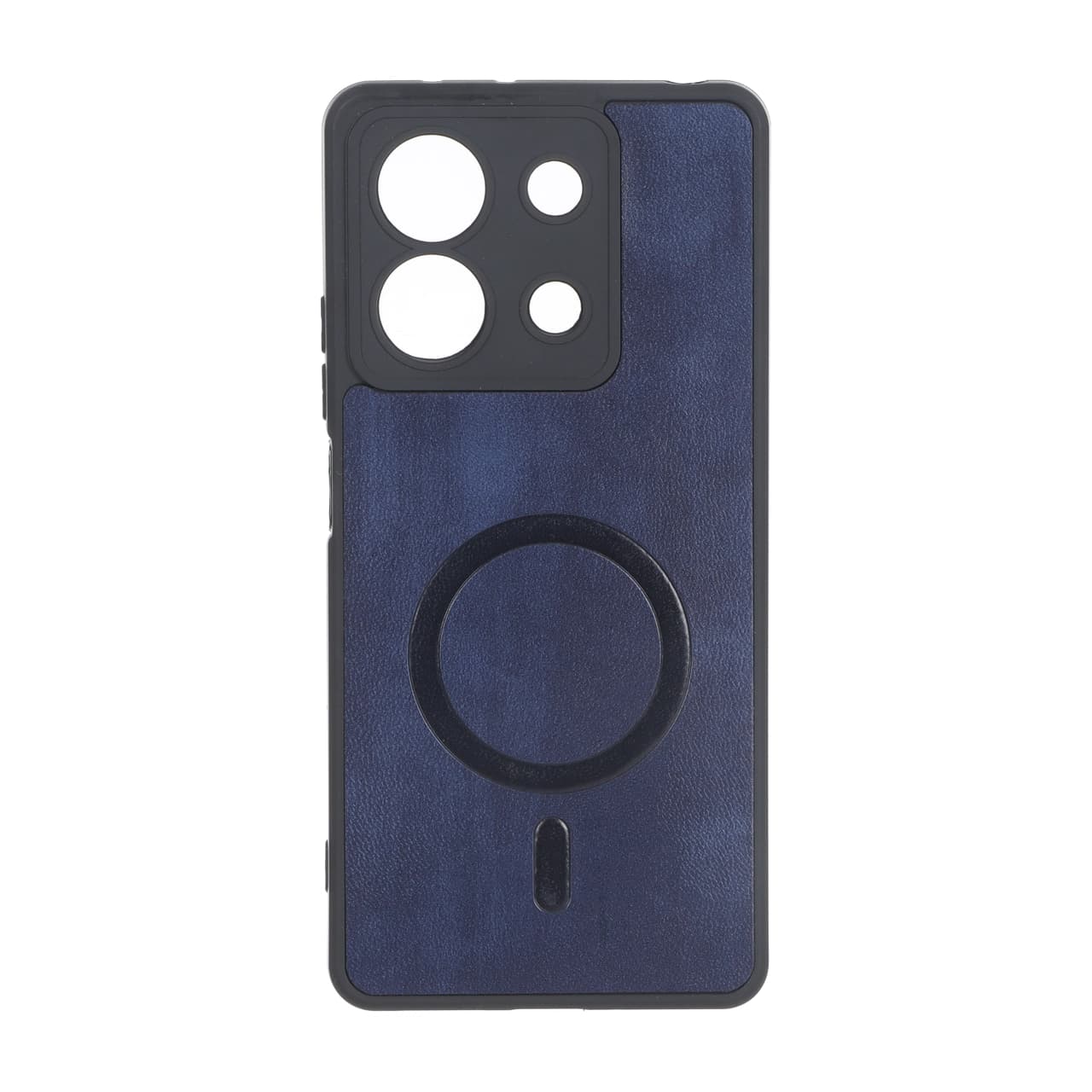 قاب چرمی طرح مگ سیف محافظ لنزدار Xiaomi Redmi Note 13 5G – آبی کاربنی — تصویر ۲