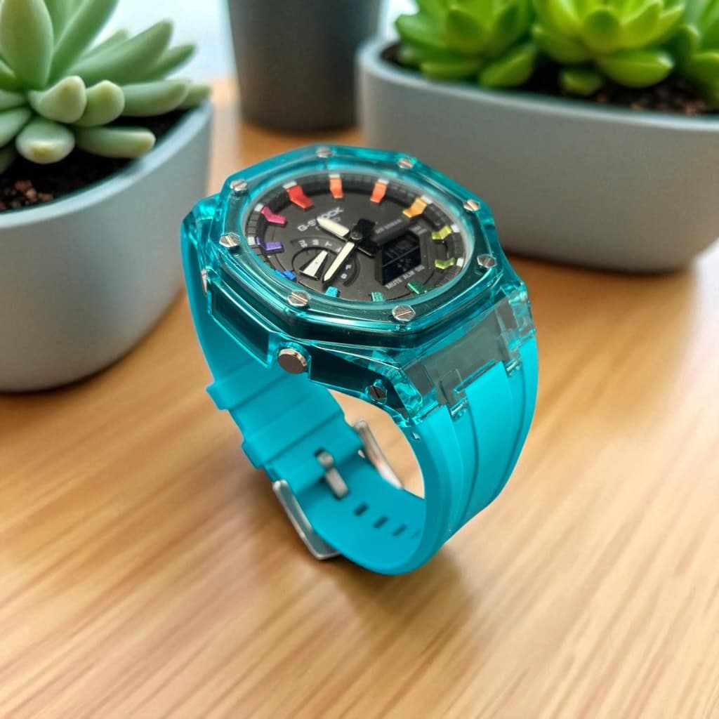G-SHOCK GA-2100 blue auto جی شاک آبی — تصویر ۳