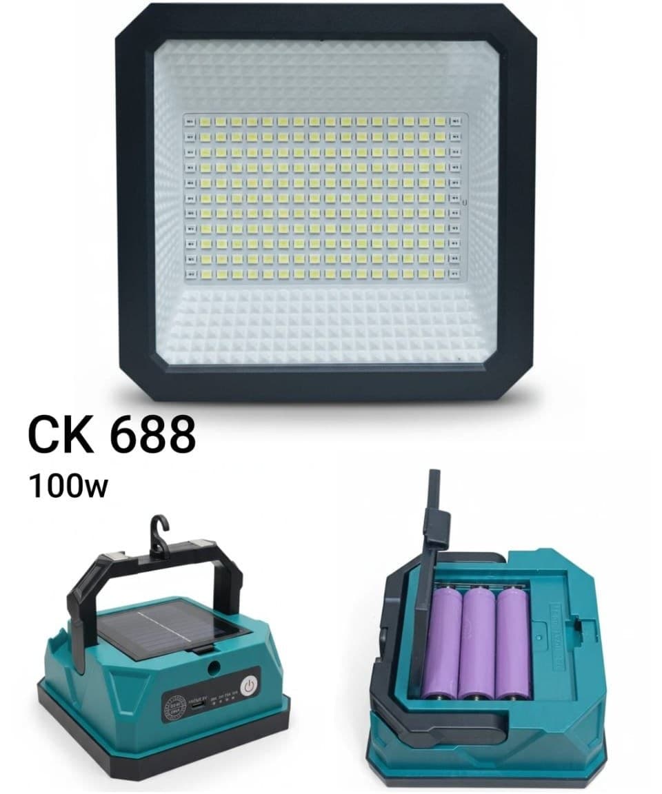 پروژکتور شارژی خورشیدی ۱۰۰ وات مدل CK688