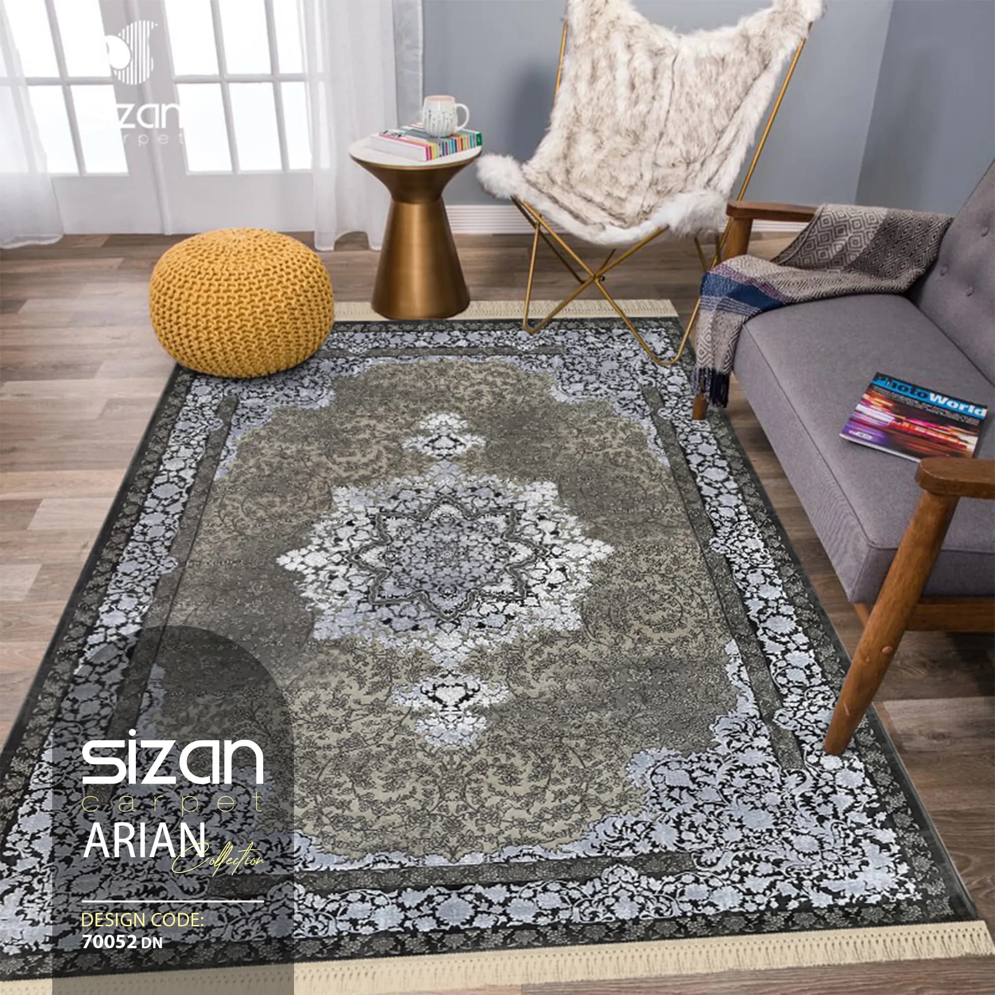 فرش ماشینی طرح آرین کد 70052dn — تصویر ۲
