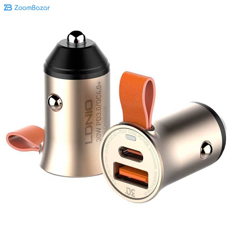 شارژر فندکی الدینیو مدل C506Q-30W به همراه کابل تبدیل USB-C — تصویر ۹