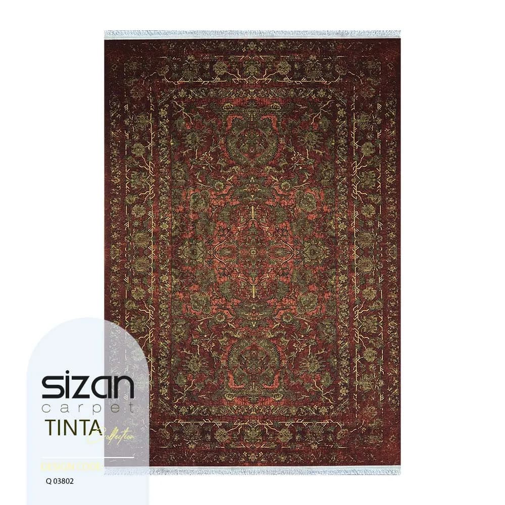 فرش ماشینی کلکسیون تینتا طرح الماس کد Q 03802
