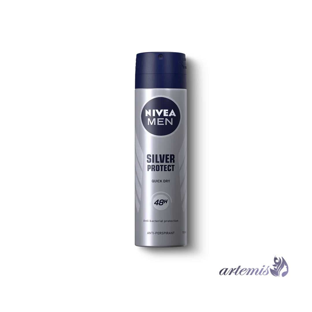 اسپری دئودورانت مردانه نیوا آلمانی اصلی مدل SILVER Protect حجم 150 میلی‌لیتر