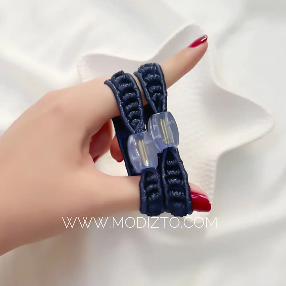کش‌ مو بافتنی بسته ۲ عددی — تصویر ۲