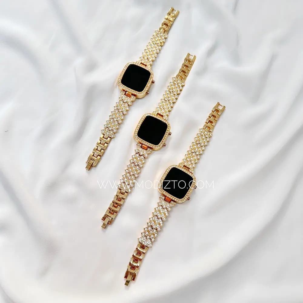ساعت مچی ال ای دی LED WATCH زنانه فول نگین — تصویر ۲