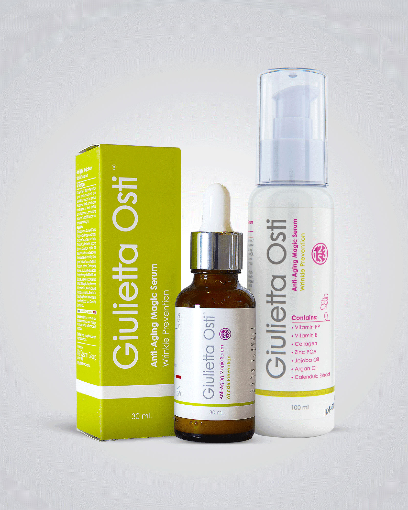 سرم پیشگیری از ایجاد چروک پوست جولیتا اُستی 100ml — تصویر ۲